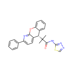 CC(C)(C(=O)Nc1nncs1)[C@H]1c2ccccc2Oc2nc(-c3ccccc3)ccc21 ZINC000073141112