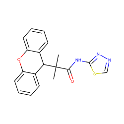 CC(C)(C(=O)Nc1nncs1)C1c2ccccc2Oc2ccccc21 ZINC000072111148