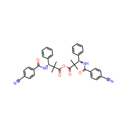 CC(C)(C(=O)OC(=O)C(C)(C)[C@H](NC(=O)c1ccc(C#N)cc1)c1ccccc1)[C@H](NC(=O)c1ccc(C#N)cc1)c1ccccc1 ZINC000036176442