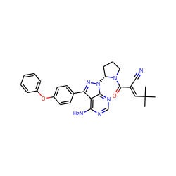 CC(C)(C)/C=C(\C#N)C(=O)N1CCC[C@H]1n1nc(-c2ccc(Oc3ccccc3)cc2)c2c(N)ncnc21 ZINC001772630361