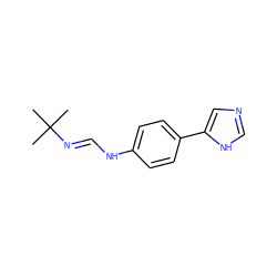 CC(C)(C)/N=C/Nc1ccc(-c2cnc[nH]2)cc1 ZINC000005114239