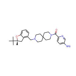 CC(C)(C)[C@@]1(C)Cc2c(CN3CCC4(CC3)CCN(C(=O)c3ccc(N)cn3)CC4)cccc2O1 ZINC000045258501