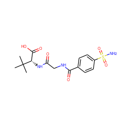 CC(C)(C)[C@@H](NC(=O)CNC(=O)c1ccc(S(N)(=O)=O)cc1)C(=O)O ZINC000027644188