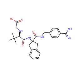 CC(C)(C)[C@@H](NCC(=O)O)C(=O)NC1(C(=O)NCc2ccc(C(=N)N)cc2)Cc2ccccc2C1 ZINC000036179061