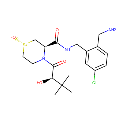 CC(C)(C)[C@@H](O)C(=O)N1CC[S@+]([O-])C[C@H]1C(=O)NCc1cc(Cl)ccc1CN ZINC000103269060