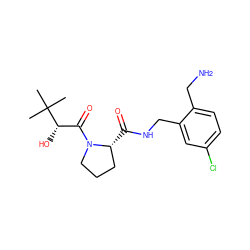 CC(C)(C)[C@@H](O)C(=O)N1CCC[C@H]1C(=O)NCc1cc(Cl)ccc1CN ZINC000028342727