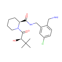 CC(C)(C)[C@@H](O)C(=O)N1CCCC[C@H]1C(=O)NCc1cc(Cl)ccc1CN ZINC000103269074