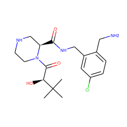 CC(C)(C)[C@@H](O)C(=O)N1CCNC[C@H]1C(=O)NCc1cc(Cl)ccc1CN ZINC000103269072