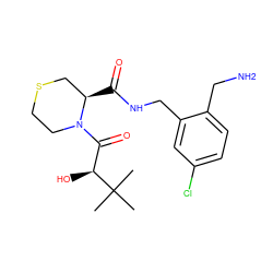 CC(C)(C)[C@@H](O)C(=O)N1CCSC[C@H]1C(=O)NCc1cc(Cl)ccc1CN ZINC000103269063