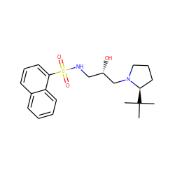 CC(C)(C)[C@@H]1CCCN1C[C@@H](O)CNS(=O)(=O)c1cccc2ccccc12 ZINC000028891865