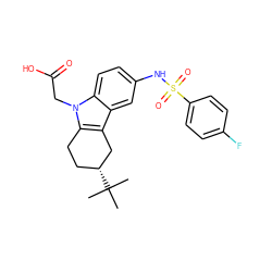 CC(C)(C)[C@@H]1CCc2c(c3cc(NS(=O)(=O)c4ccc(F)cc4)ccc3n2CC(=O)O)C1 ZINC000028334501