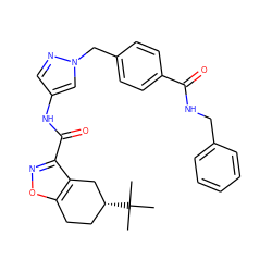 CC(C)(C)[C@@H]1CCc2onc(C(=O)Nc3cnn(Cc4ccc(C(=O)NCc5ccccc5)cc4)c3)c2C1 ZINC000029054519