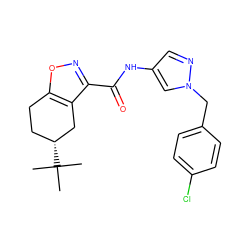 CC(C)(C)[C@@H]1CCc2onc(C(=O)Nc3cnn(Cc4ccc(Cl)cc4)c3)c2C1 ZINC000029055084