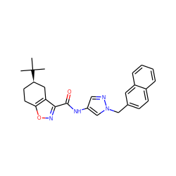 CC(C)(C)[C@@H]1CCc2onc(C(=O)Nc3cnn(Cc4ccc5ccccc5c4)c3)c2C1 ZINC000029054933