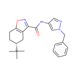 CC(C)(C)[C@@H]1CCc2onc(C(=O)Nc3cnn(Cc4ccccc4)c3)c2C1 ZINC000029055280