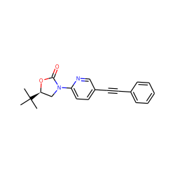 CC(C)(C)[C@@H]1CN(c2ccc(C#Cc3ccccc3)cn2)C(=O)O1 ZINC000144289551