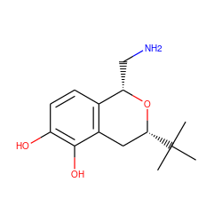 CC(C)(C)[C@@H]1Cc2c(ccc(O)c2O)[C@H](CN)O1 ZINC000004637863