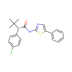 CC(C)(C)[C@H](C(=O)Nc1ncc(-c2ccccc2)s1)c1ccc(Cl)cc1 ZINC000045389511