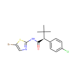 CC(C)(C)[C@H](C(=O)Nc1ncc(Br)s1)c1ccc(Cl)cc1 ZINC000045349820