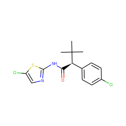 CC(C)(C)[C@H](C(=O)Nc1ncc(Cl)s1)c1ccc(Cl)cc1 ZINC000045392851