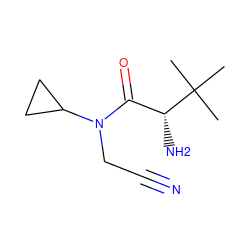 CC(C)(C)[C@H](N)C(=O)N(CC#N)C1CC1 ZINC000014948844