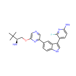 CC(C)(C)[C@H](N)COc1cncc(-c2ccc3[nH]cc(-c4ccc(N)nc4F)c3c2)n1 ZINC000073129820