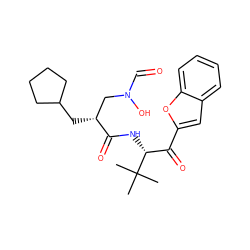 CC(C)(C)[C@H](NC(=O)[C@H](CC1CCCC1)CN(O)C=O)C(=O)c1cc2ccccc2o1 ZINC000013588283