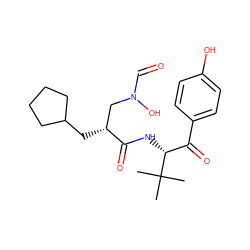 CC(C)(C)[C@H](NC(=O)[C@H](CC1CCCC1)CN(O)C=O)C(=O)c1ccc(O)cc1 ZINC000013588285