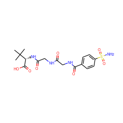 CC(C)(C)[C@H](NC(=O)CNC(=O)CNC(=O)c1ccc(S(N)(=O)=O)cc1)C(=O)O ZINC000027631435