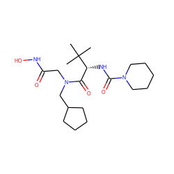 CC(C)(C)[C@H](NC(=O)N1CCCCC1)C(=O)N(CC(=O)NO)CC1CCCC1 ZINC000058534615