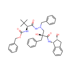 CC(C)(C)[C@H](NC(=O)OCc1ccccc1)C(=O)NN(Cc1ccccc1)C[C@@](O)(Cc1ccccc1)C(=O)N[C@H]1c2ccccc2C[C@H]1O ZINC000028530332