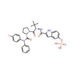 CC(C)(C)[C@H](NC(=O)c1cc2cc(OP(=O)(O)O)ccc2[nH]1)C(=O)N1CCC[C@H]1C(=O)N(c1ccccc1)c1ccc(I)cc1 ZINC000653787756