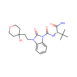 CC(C)(C)[C@H](NC(=O)n1c(=O)n(CCC2(O)CCOCC2)c2ccccc21)C(N)=O ZINC000040424669