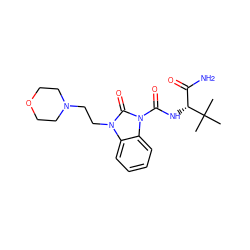 CC(C)(C)[C@H](NC(=O)n1c(=O)n(CCN2CCOCC2)c2ccccc21)C(N)=O ZINC000040953965