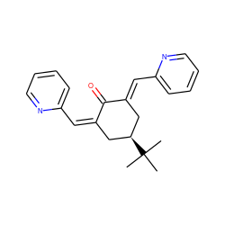 CC(C)(C)[C@H]1C/C(=C/c2ccccn2)C(=O)/C(=C/c2ccccn2)C1 ZINC000245296594