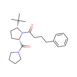 CC(C)(C)[C@H]1CC[C@@H](C(=O)N2CCCC2)N1C(=O)CCCc1ccccc1 ZINC000013858415