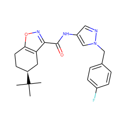 CC(C)(C)[C@H]1CCc2onc(C(=O)Nc3cnn(Cc4ccc(F)cc4)c3)c2C1 ZINC000002465914