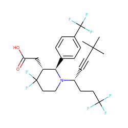 CC(C)(C)C#C[C@H](CCC(F)(F)F)N1CCC(F)(F)[C@H](CC(=O)O)[C@H]1c1ccc(C(F)(F)F)cc1 ZINC000043194398