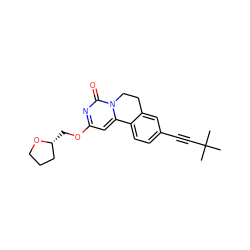 CC(C)(C)C#Cc1ccc2c(c1)CCn1c-2cc(OC[C@@H]2CCCO2)nc1=O ZINC000220166155