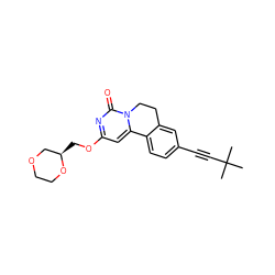 CC(C)(C)C#Cc1ccc2c(c1)CCn1c-2cc(OC[C@@H]2COCCO2)nc1=O ZINC000143090809