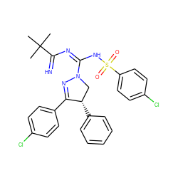 CC(C)(C)C(=N)N=C(NS(=O)(=O)c1ccc(Cl)cc1)N1C[C@H](c2ccccc2)C(c2ccc(Cl)cc2)=N1 ZINC001772633296