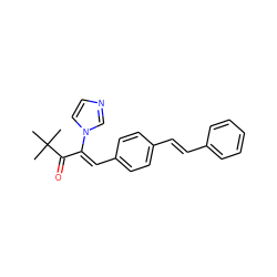 CC(C)(C)C(=O)/C(=C/c1ccc(/C=C/c2ccccc2)cc1)n1ccnc1 ZINC000299829438