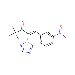 CC(C)(C)C(=O)/C(=C/c1cccc([N+](=O)[O-])c1)n1cncn1 ZINC000004342975