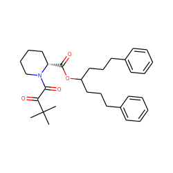 CC(C)(C)C(=O)C(=O)N1CCCC[C@@H]1C(=O)OC(CCCc1ccccc1)CCCc1ccccc1 ZINC000003952448