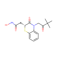 CC(C)(C)C(=O)CN1C(=O)[C@@H](CC(=O)NO)Sc2ccccc21 ZINC000029247234