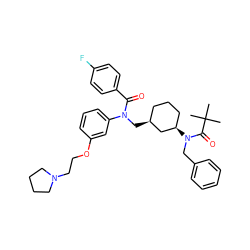 CC(C)(C)C(=O)N(Cc1ccccc1)[C@@H]1CCC[C@H](CN(C(=O)c2ccc(F)cc2)c2cccc(OCCN3CCCC3)c2)C1 ZINC000036160555