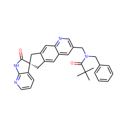 CC(C)(C)C(=O)N(Cc1ccccc1)Cc1cnc2cc3c(cc2c1)C[C@@]1(C3)C(=O)Nc2ncccc21 ZINC000064512790