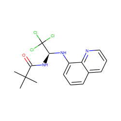 CC(C)(C)C(=O)N[C@H](Nc1cccc2cccnc12)C(Cl)(Cl)Cl ZINC000000872964