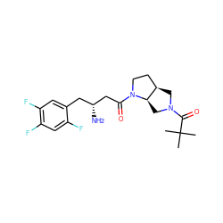 CC(C)(C)C(=O)N1C[C@@H]2CCN(C(=O)C[C@H](N)Cc3cc(F)c(F)cc3F)[C@@H]2C1 ZINC000072318545