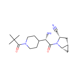 CC(C)(C)C(=O)N1CCC([C@H](N)C(=O)N2[C@H](C#N)C[C@@H]3C[C@@H]32)CC1 ZINC000095590640